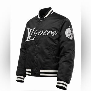 Louis Vuitton Black and White Varsity Bomber Jacket